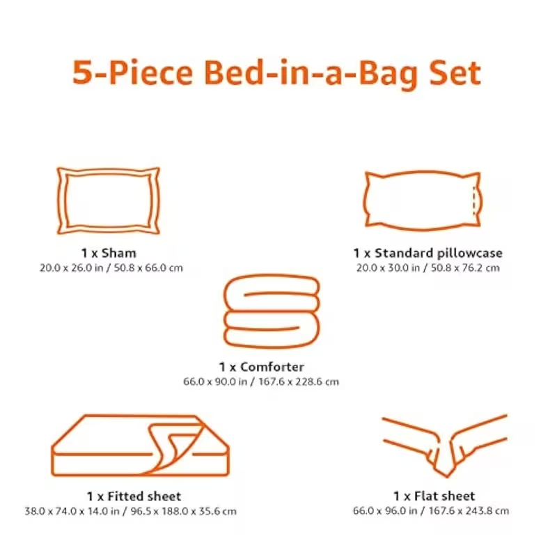 5-Piece Kids Unicorn Rainbow Comforter Bedding Set – Soft Microfiber Bed Set for Twin Bed, Pink Cartoon Unicorn Theme