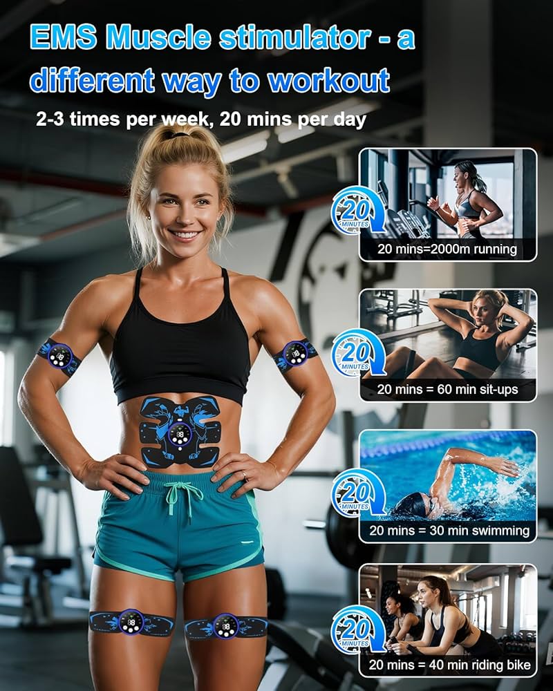 Smart Abdomen EMS Muscle Toner – Wireless Abs Trainer & Body Muscle Stimulator for Home Workout