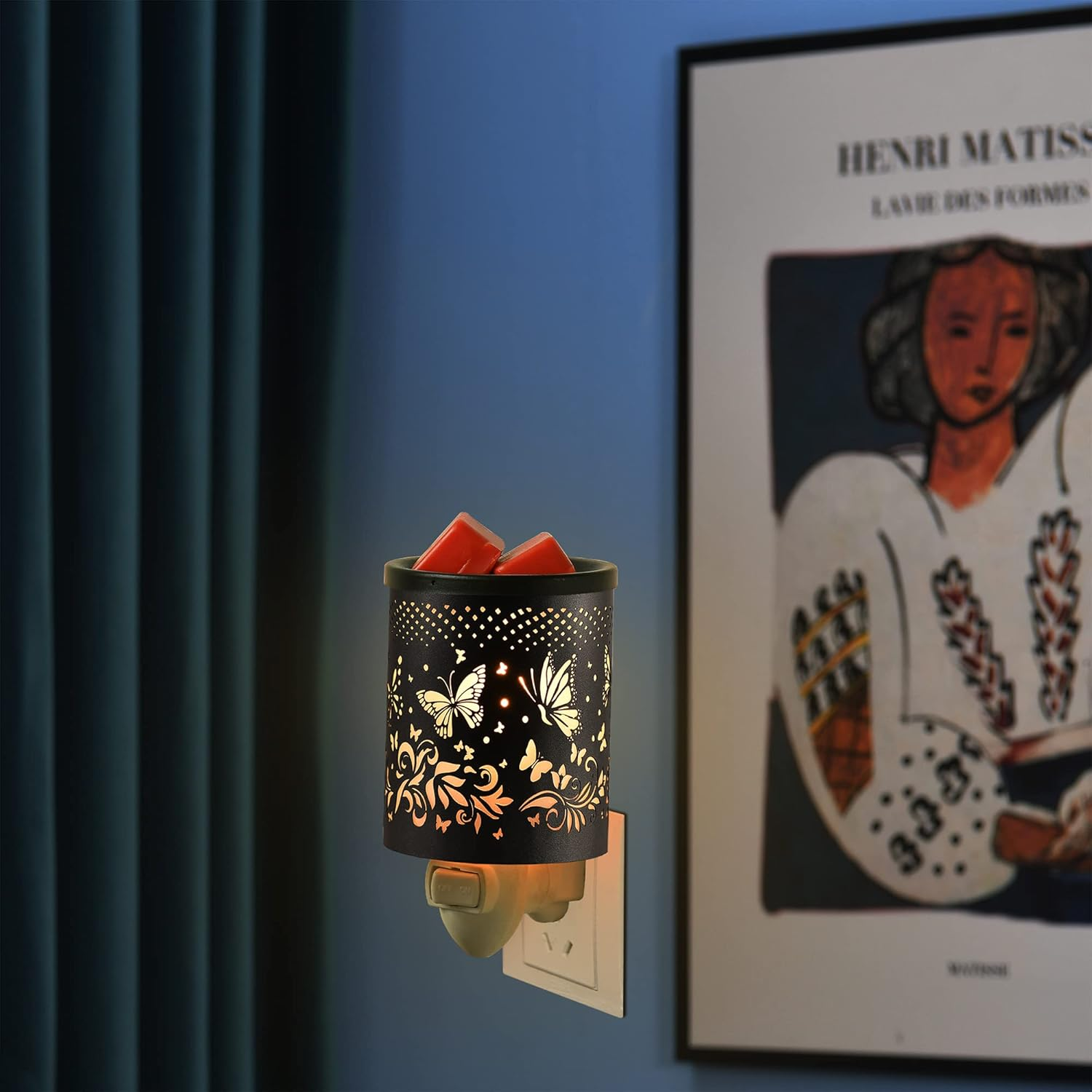 mocosa Plug in Wax Warmer，Candle Wax Warmer for Scented Wax melt Warmer，Electric Wax Burner for Home Bathroom (Butterfly)