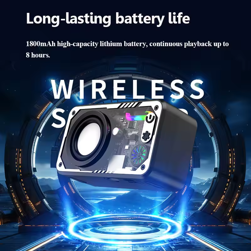 Mini Transparent Bluetooth Speaker – Portable Wireless Speaker with RGB Lights, Bluetooth 5.3, TF Card & MP3 Player