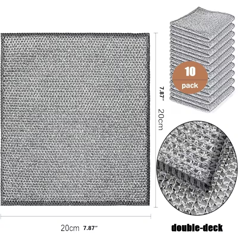 Multipurpose Non-Scratch Wire Dishcloth – Reusable Kitchen Cleaning Cloth for Dishes, Sinks, Counters & Stove Tops (10 / 30 PCS)