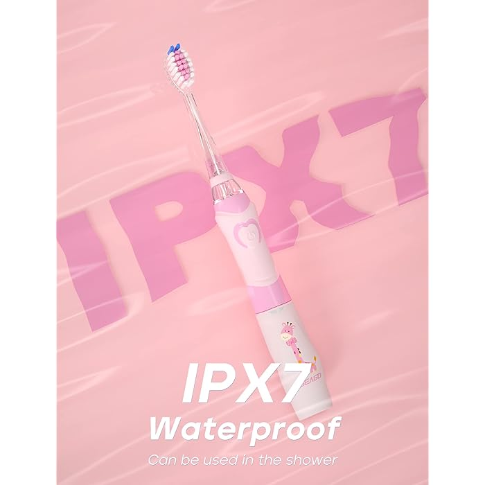 SEAGO Kids Electric Toothbrush with LED Rainbow Light