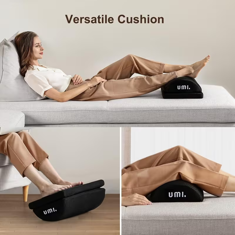 Ergonomic Adjustable Footrest Cushion with Memory Foam – Under Desk Foot Stool for Office, Home & Travel
