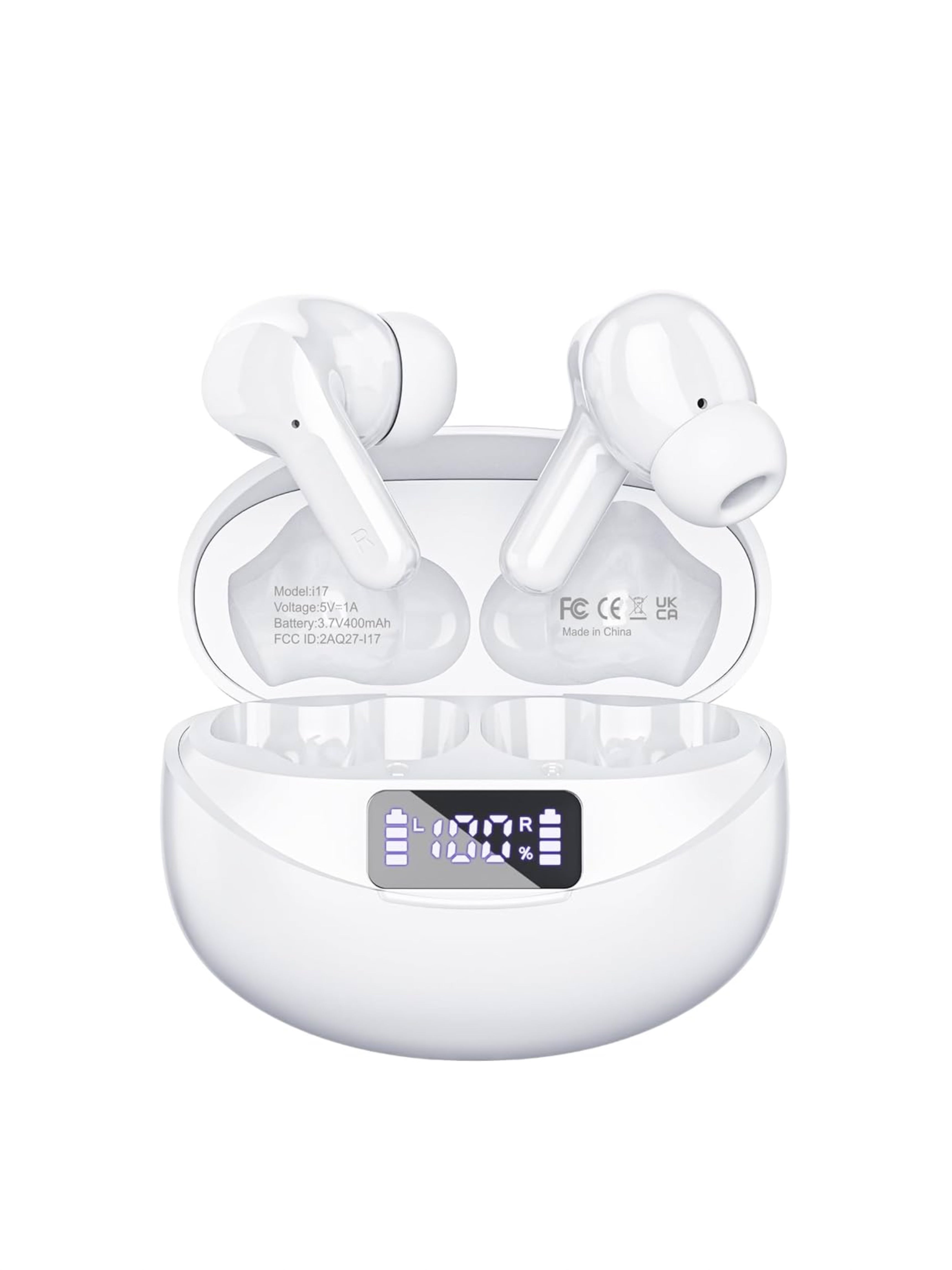 Wireless Bluetooth Earbuds with LED Display Charging Case – True Wireless Stereo Headphones for Gym, Sports & Daily Use