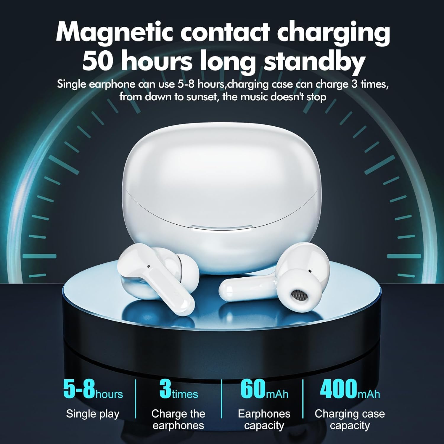 Wireless Bluetooth Earbuds with LED Display Charging Case – True Wireless Stereo Headphones for Gym, Sports & Daily Use