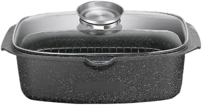 32cm Ceramic Nonstick Steaming Pot with Lid – Multi-Purpose Fish Steamer & Cooking Pot with Stainless Steel Steaming Rack