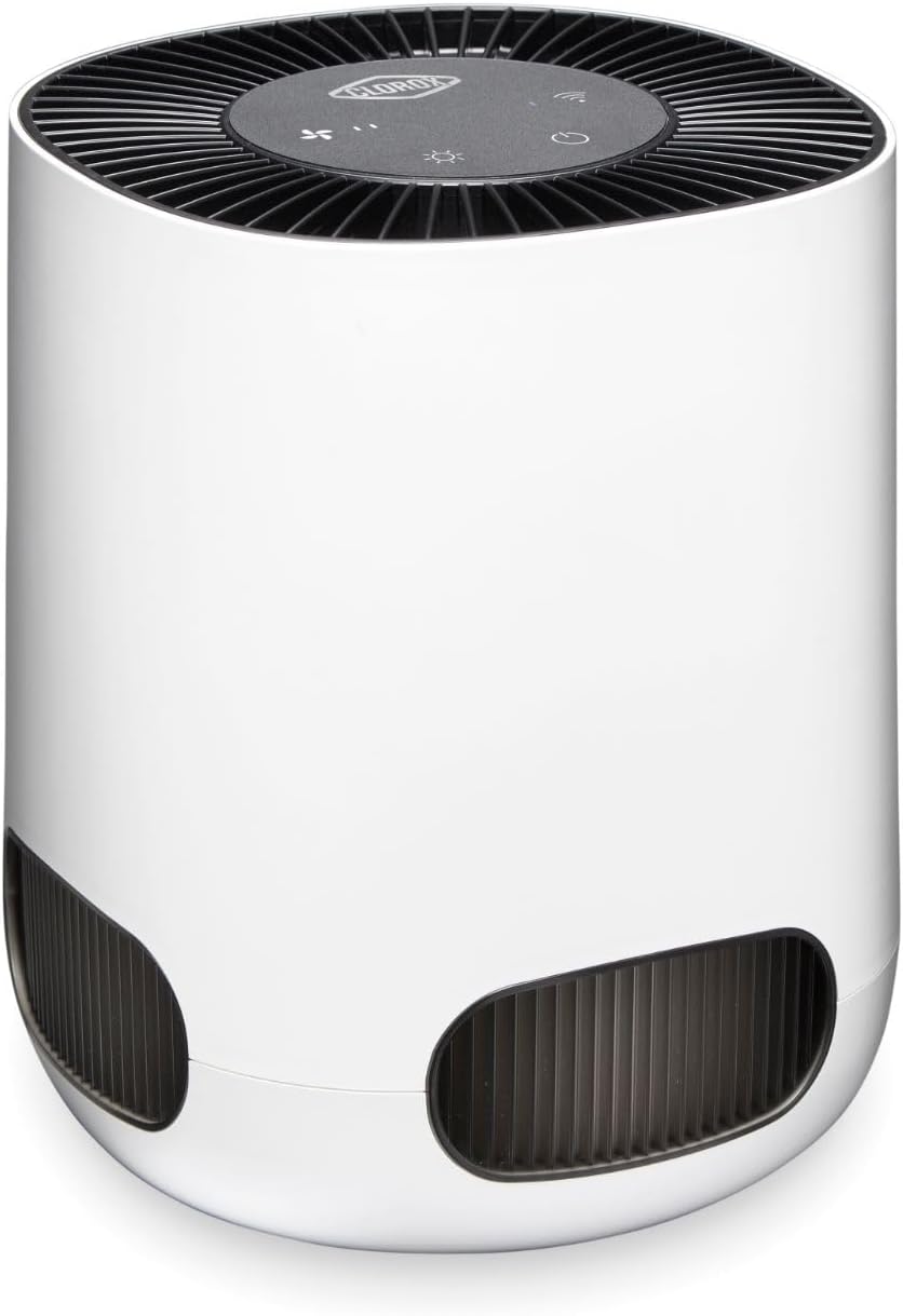 Clorox Smart Air Purifiers, True HEPA Filter, Works with Alexa, Small Rooms up to 200 Sq Ft, Removes 99.9% of Viruses, Wildfire Smoke, Mold, Allergies, Dust, AUTO Mode, Whisper Quiet