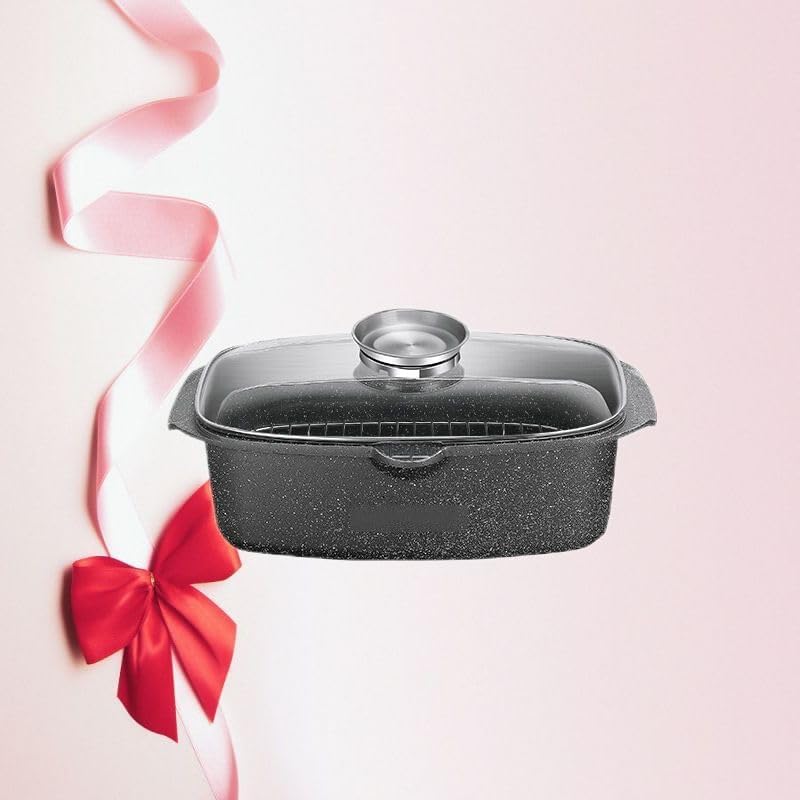 32cm Ceramic Nonstick Steaming Pot with Lid – Multi-Purpose Fish Steamer & Cooking Pot with Stainless Steel Steaming Rack