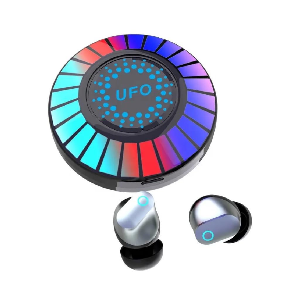 Printme K 90 TWS Wireless Earbuds, V 5.3, ipx7 Waterproof Gaming Earphones, Low Latency, UFO Shape OEM Magic Light, Super Bass