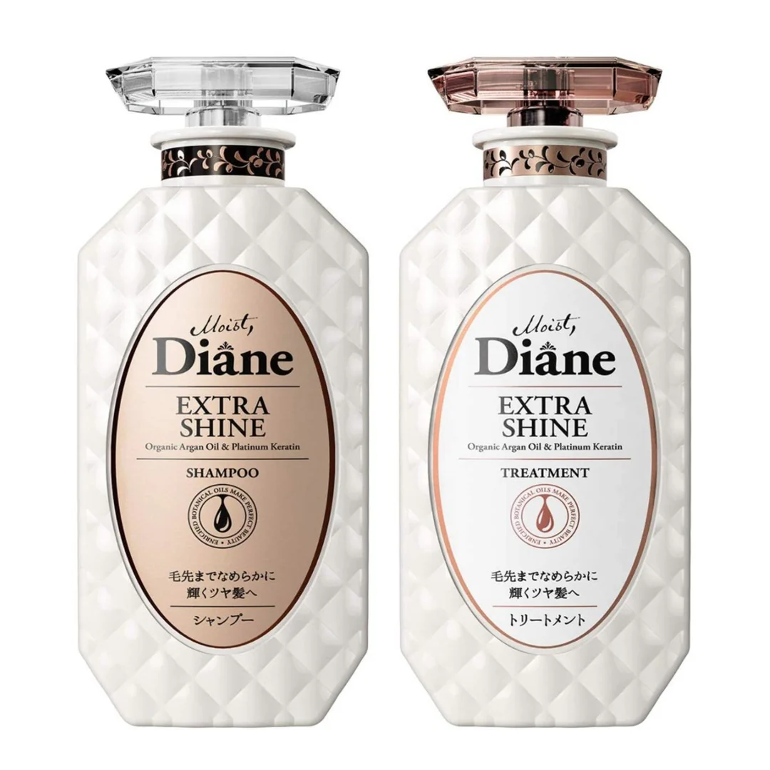Moist Diane Perfect Beauty Extra Shine Shampoo & Treatment Set – Argan Oil Japanese Hair Care