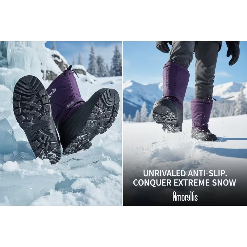 Women’s Waterproof Winter Snow Boots – Warm Insulated Slip-Resistant Outdoor Boots for Snow, Hiking & Daily Winter Wear
