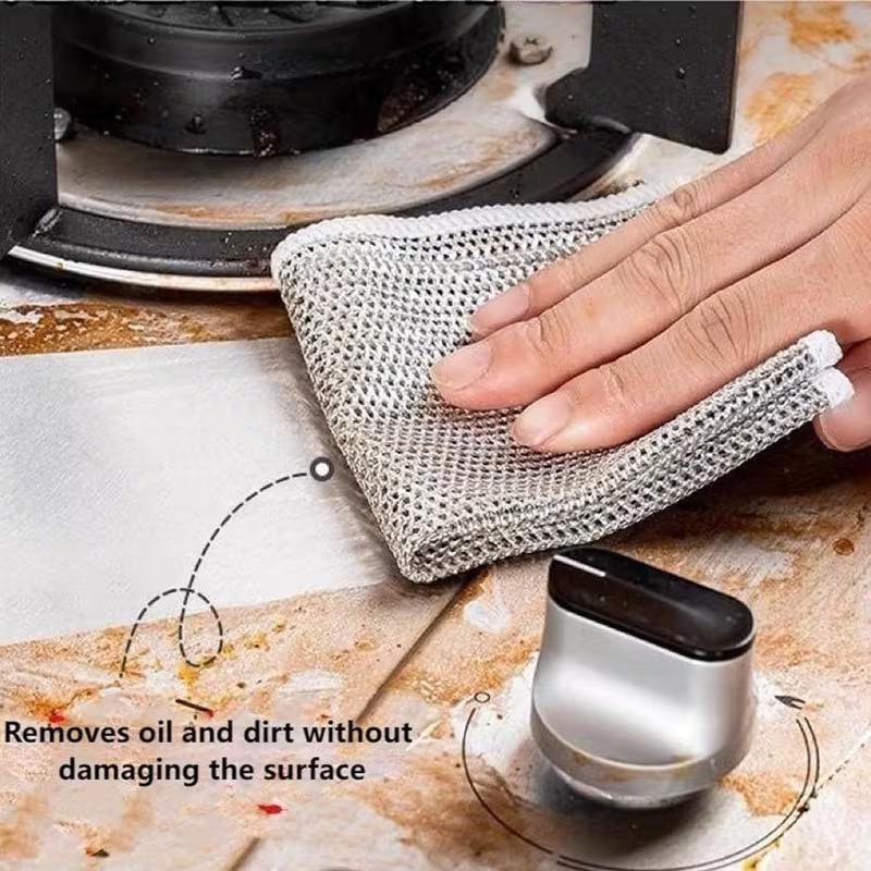 Multipurpose Non-Scratch Wire Dishcloth – Reusable Kitchen Cleaning Cloth for Dishes, Sinks, Counters & Stove Tops (10 / 30 PCS)