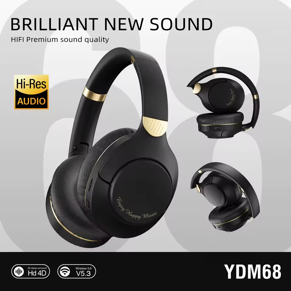 Original Bluetooth 5.3 Headphones Hi-Res Audio Over-Ear Wireless Bluetooth Earphones Professional Stereo Headset Support TF card