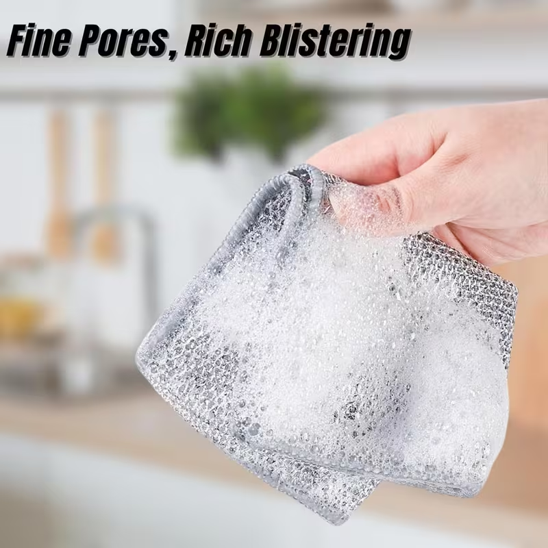 Multipurpose Non-Scratch Wire Dishcloth – Reusable Kitchen Cleaning Cloth for Dishes, Sinks, Counters & Stove Tops (10 / 30 PCS)