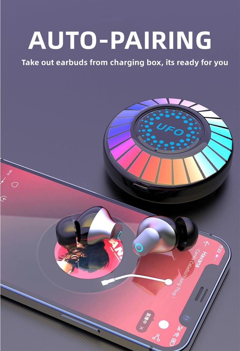 Printme K 90 TWS Wireless Earbuds, V 5.3, ipx7 Waterproof Gaming Earphones, Low Latency, UFO Shape OEM Magic Light, Super Bass