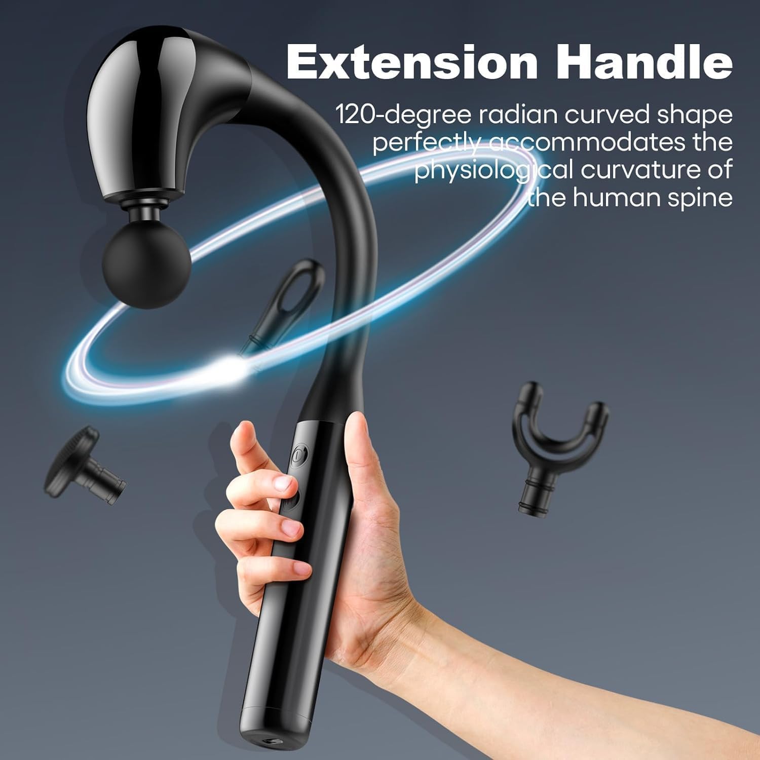 Massage Gun with Extension Handle,Back Massager Tool,U-shaped Massage