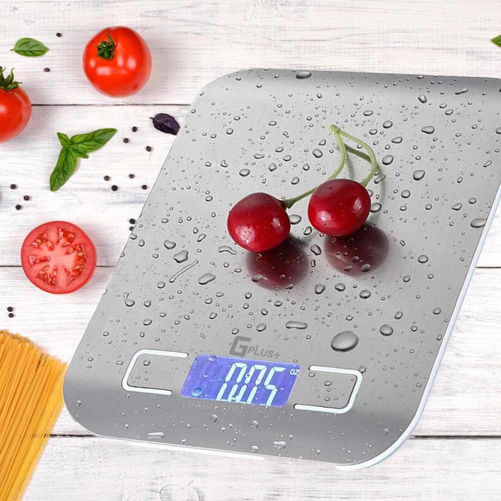 Digital Kitchen Scale, Highly Accurate 5000g/11lb x 0.1oz, Food Scale for Cooking, Baking and Weight Loss, Kitchen Scale with Backlit - Batteries Included