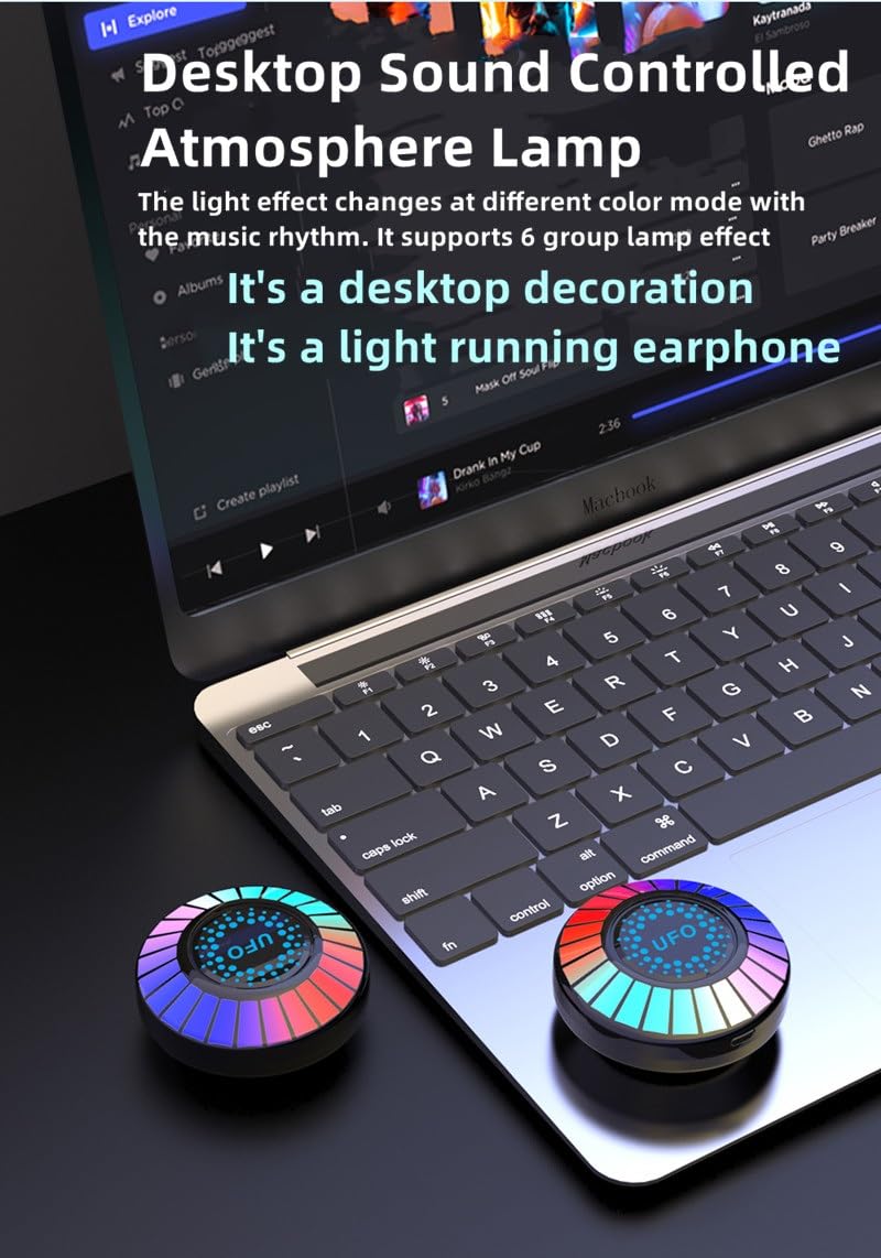 Printme K 90 TWS Wireless Earbuds, V 5.3, ipx7 Waterproof Gaming Earphones, Low Latency, UFO Shape OEM Magic Light, Super Bass