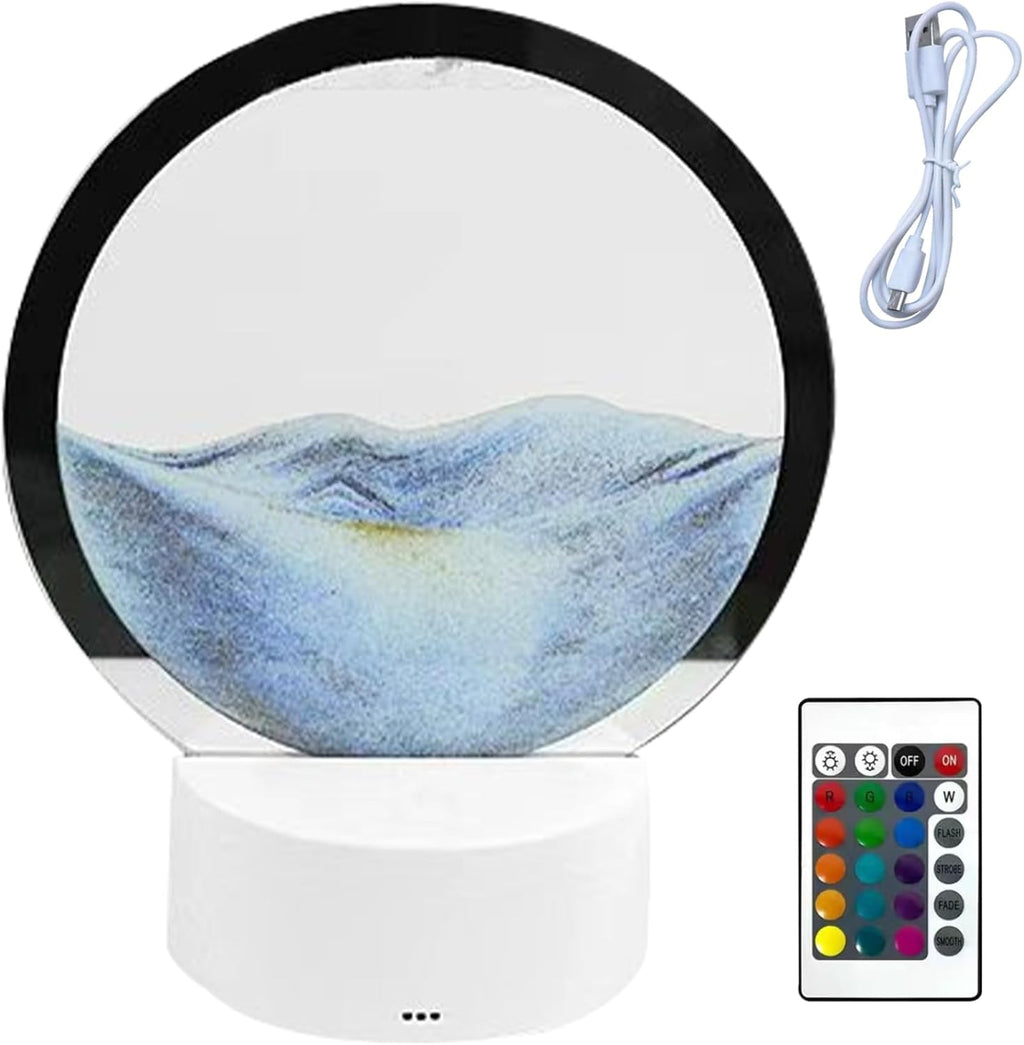 3D Flowing Sand Art Desk Lamp – LED Moving Sand Landscape Decorative Night Light