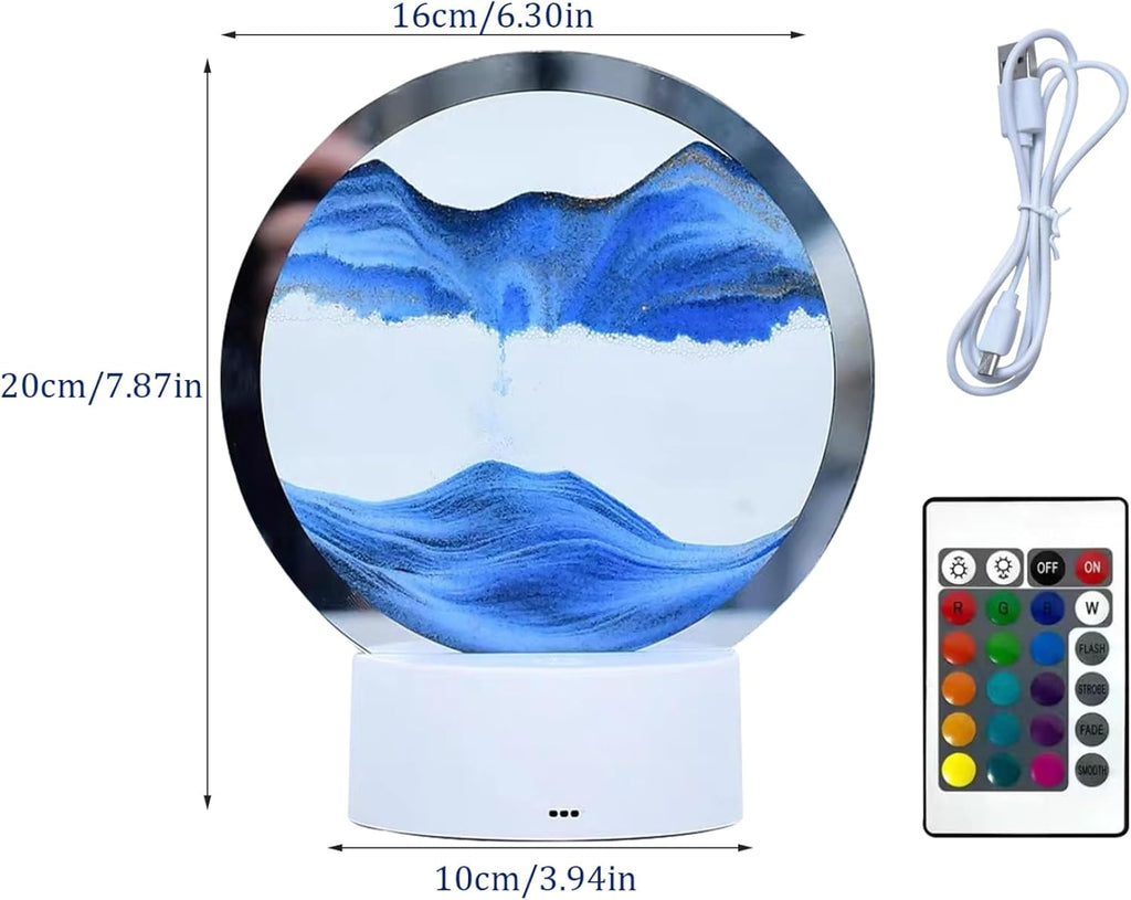 3D Flowing Sand Art Desk Lamp – LED Moving Sand Landscape Decorative Night Light