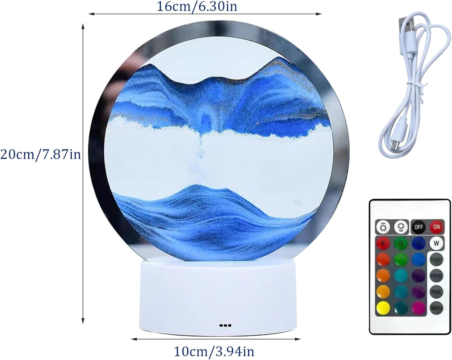 3D Flowing Sand Art Desk Lamp – LED Moving Sand Landscape Decorative Night Light