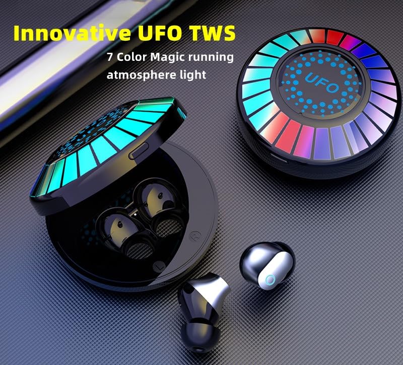 Printme K 90 TWS Wireless Earbuds, V 5.3, ipx7 Waterproof Gaming Earphones, Low Latency, UFO Shape OEM Magic Light, Super Bass