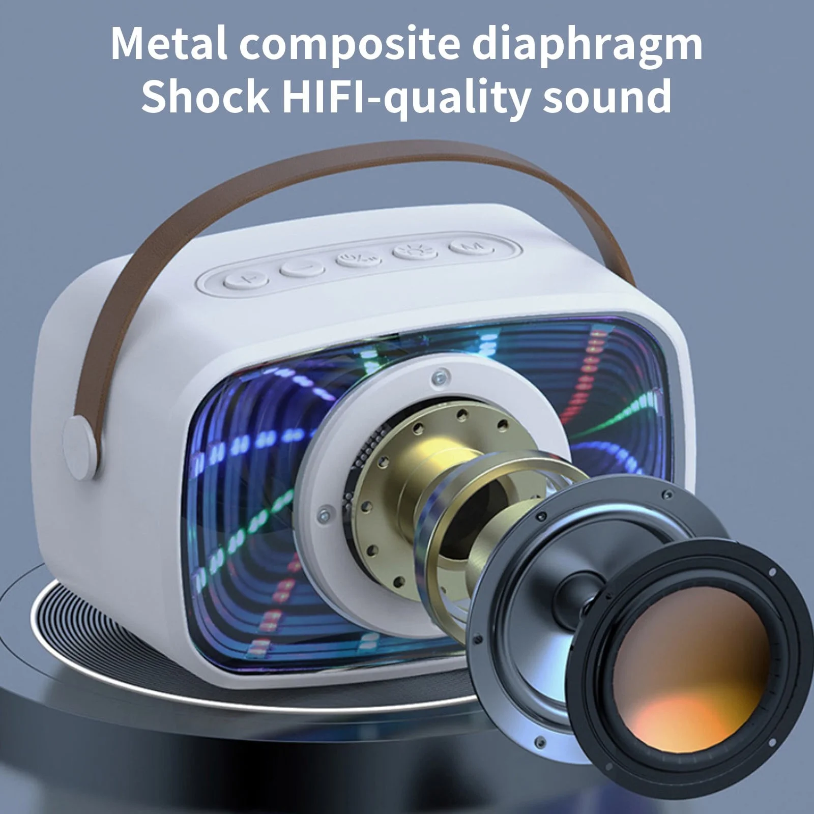 Portable Mini Bluetooth Speakers On Sale, Bluetooth 5.3 Wireless Audio LED Cool Light Effect Sound Quality Clear Surround Sound Effect Multiple Play Modes Large Capacity Battery Bluetooth Audio