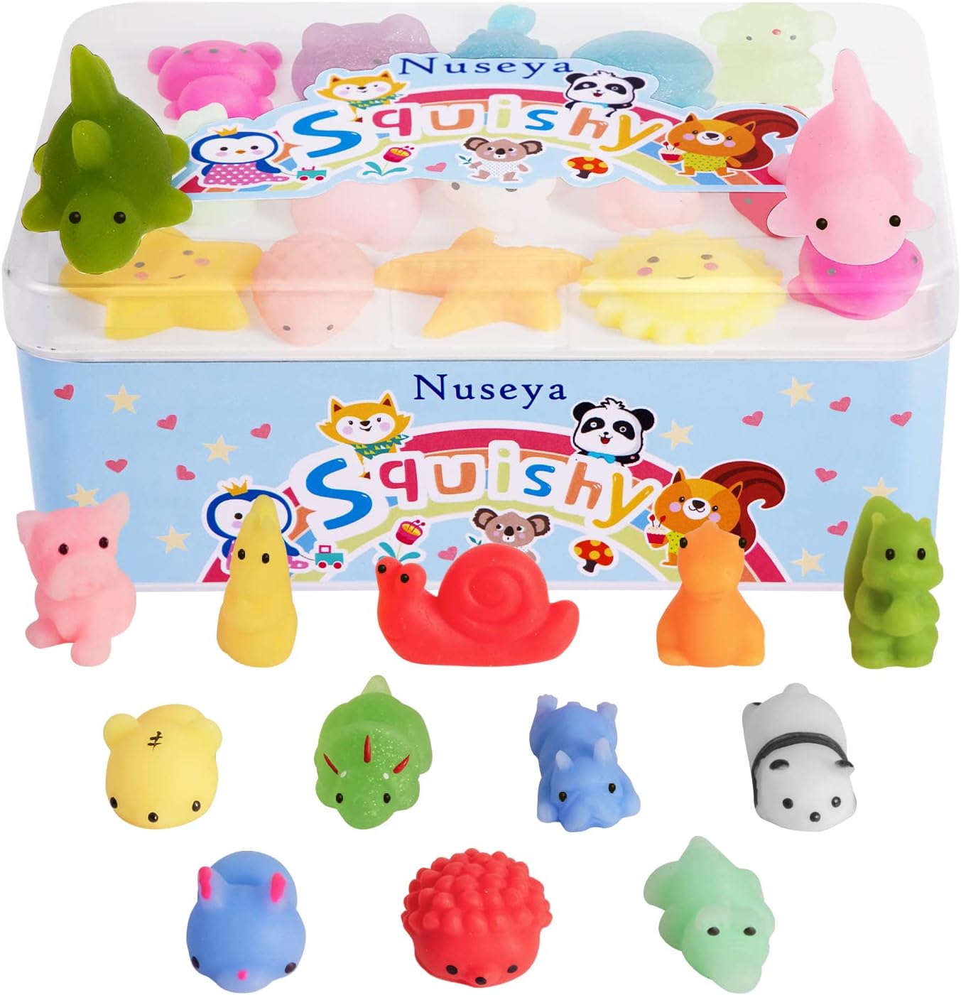 Nuseya Squishy Toy Set for Kids – Slow Rising Soft Squishy Stress Relief Toys – Cute Animal Squishy Pack – 3+