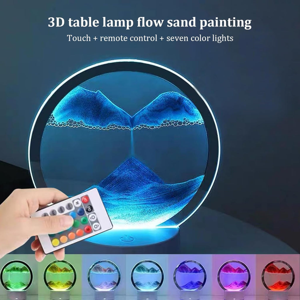 3D Flowing Sand Art Desk Lamp – LED Moving Sand Landscape Decorative Night Light