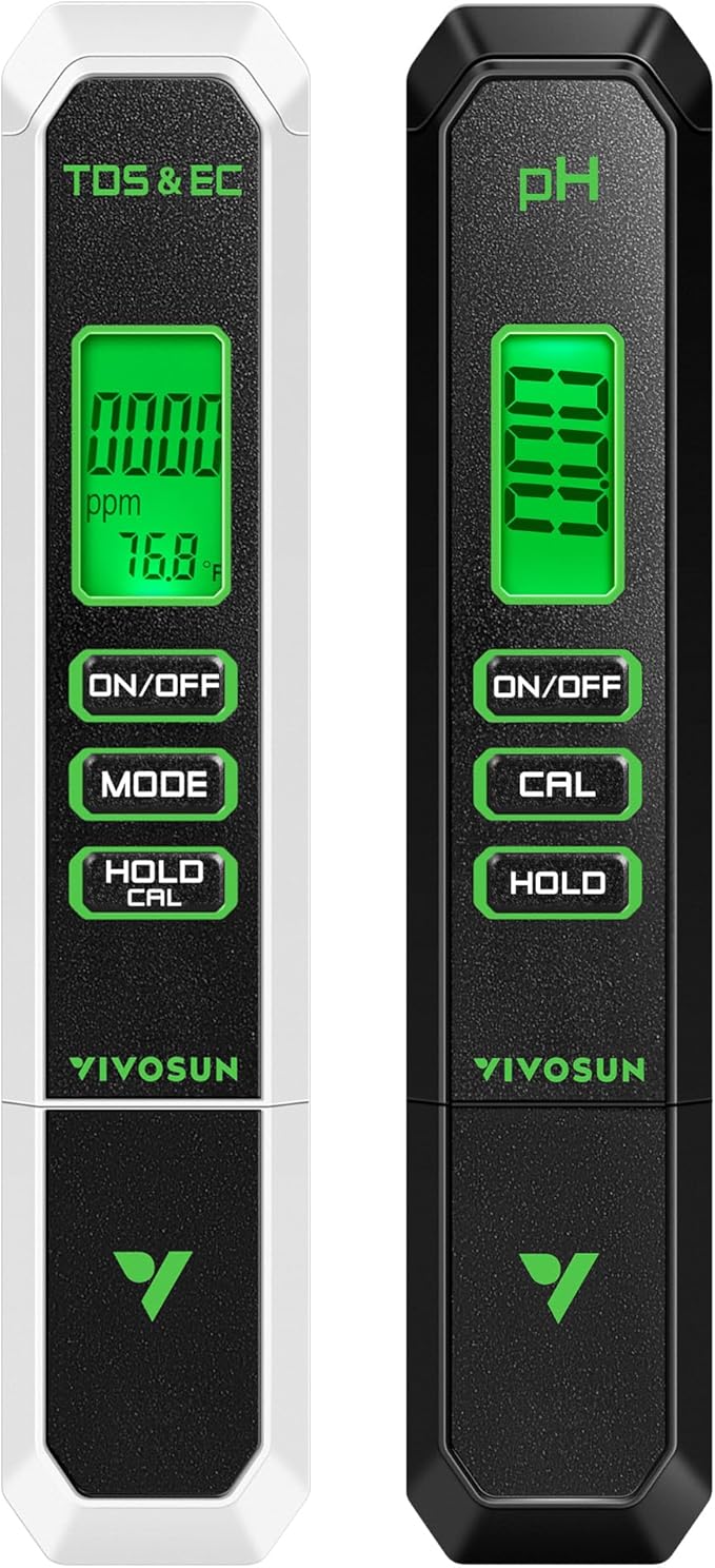VIVOSUN pH & TDS Water Quality Meter Combo – Digital Water Tester for Drinking Water, Hydroponics, Aquarium & Pool