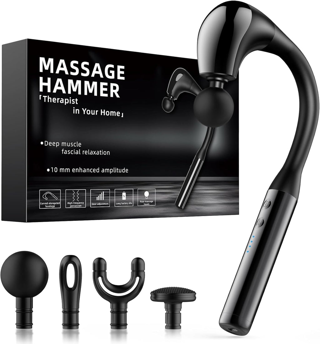Massage Gun with Extension Handle,Back Massager Tool,U-shaped Massage