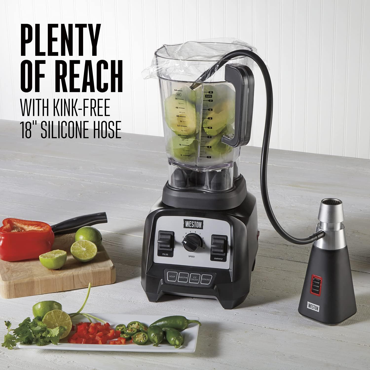 WESTON BRANDS Smoking Gun, Handheld Infuser for Meat, Cocktails, Cheese, Fish, with 4 Mesh Screens, 18” Hose, Wood Chip Starter Pack, Black (41-0801-W)