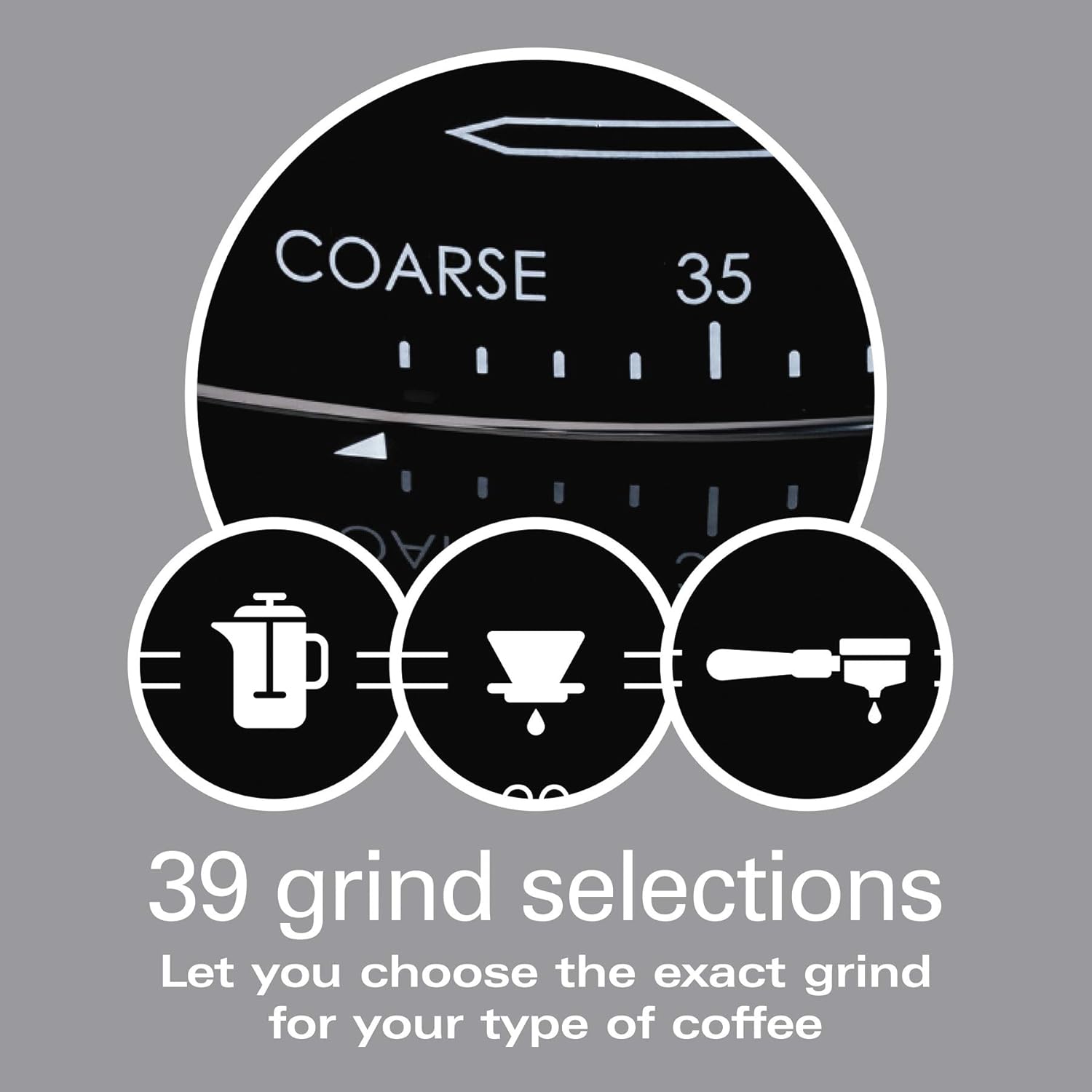 Hamilton Beach Professional Conical Burr Digital Coffee Grinder, 39 adjustable grind settings, Stainless steel conical burr, Black, 80405