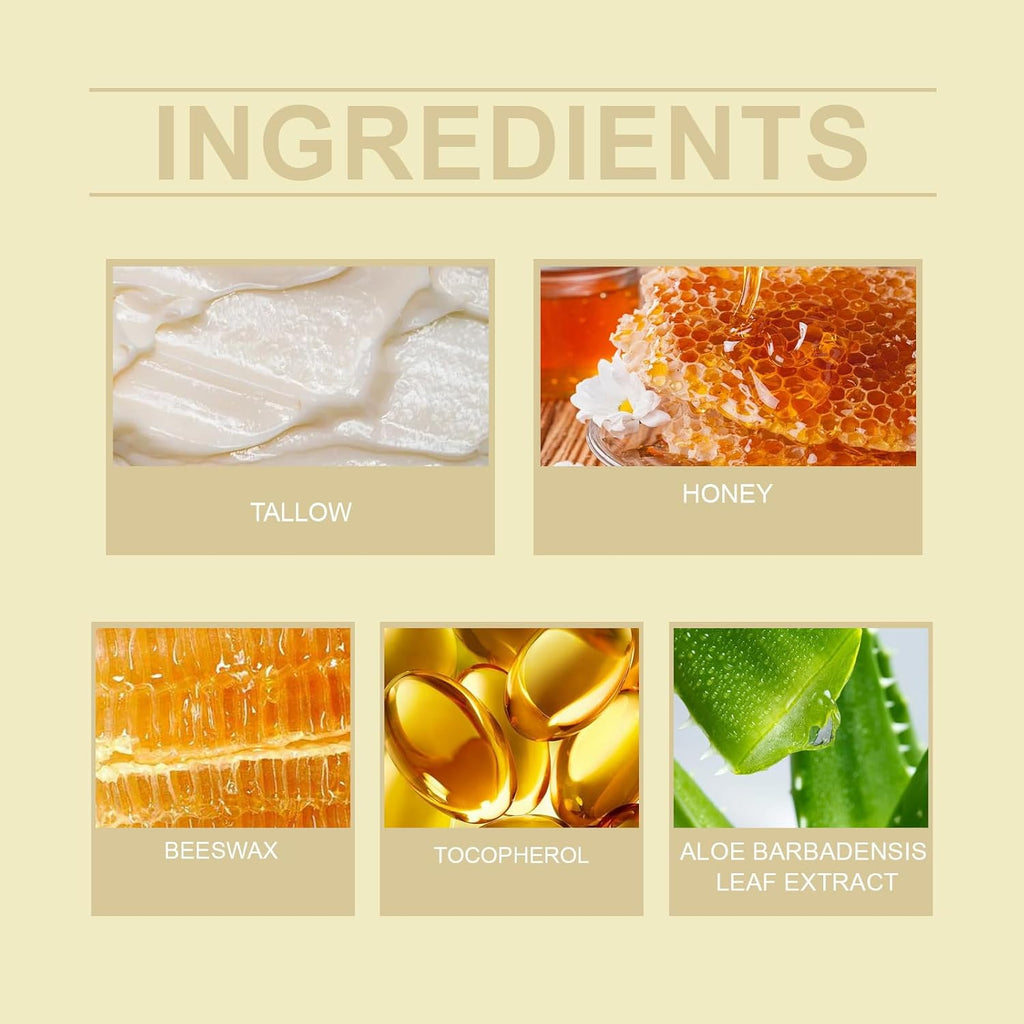 Beef Tallow for Skin, 2.5oz 1Pack Tallow Face Moisturizer, Beef Tallow Balm with Raw Honey Moisturizing Cream for Body Lotion SkinCare