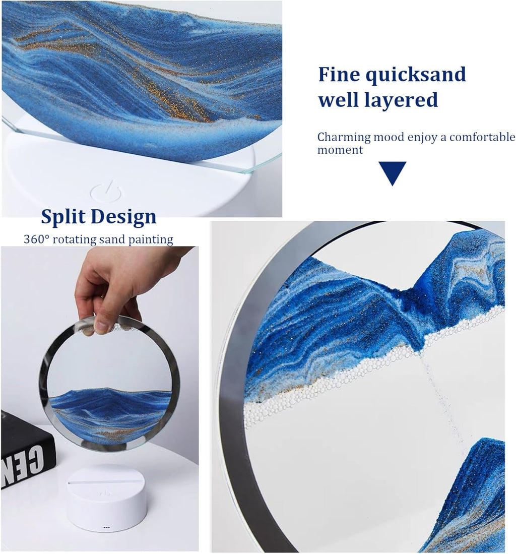 3D Flowing Sand Art Desk Lamp – LED Moving Sand Landscape Decorative Night Light