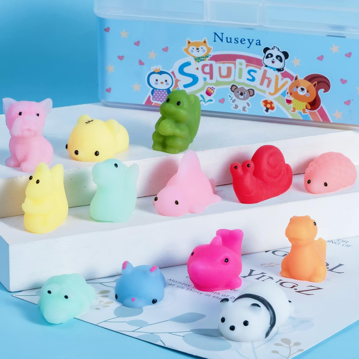 Nuseya Squishy Toy Set for Kids – Slow Rising Soft Squishy Stress Relief Toys – Cute Animal Squishy Pack – 3+