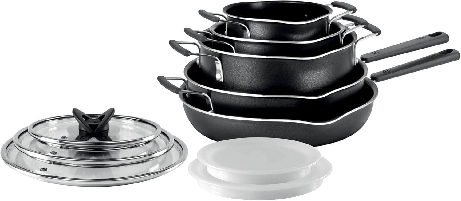 T-FAL Non-Stick Stackables 10pc Cookware Set