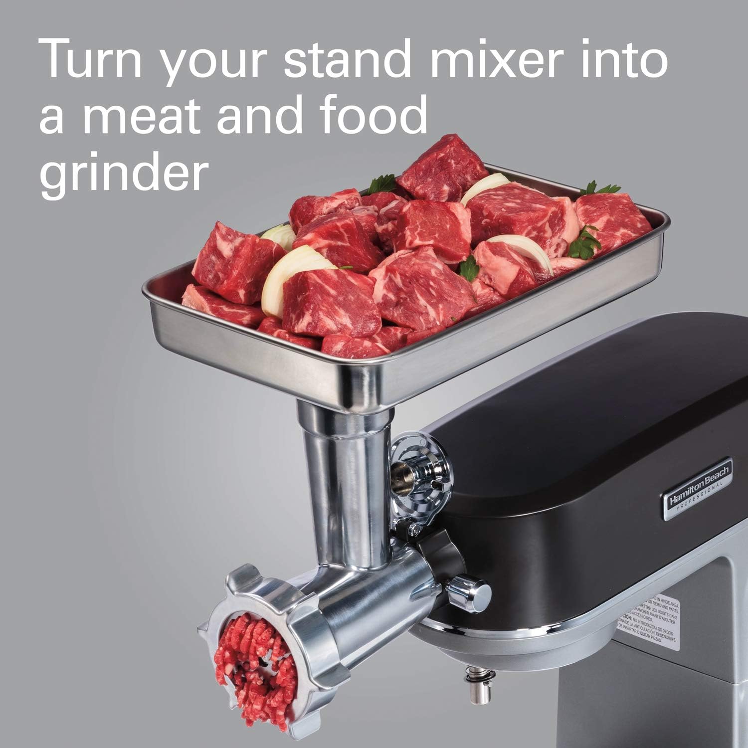 Hamilton Beach Professional Stand Mixer Specialty Attachment, All-Metal Meat and Food Grinder Attachment Set, 63245
