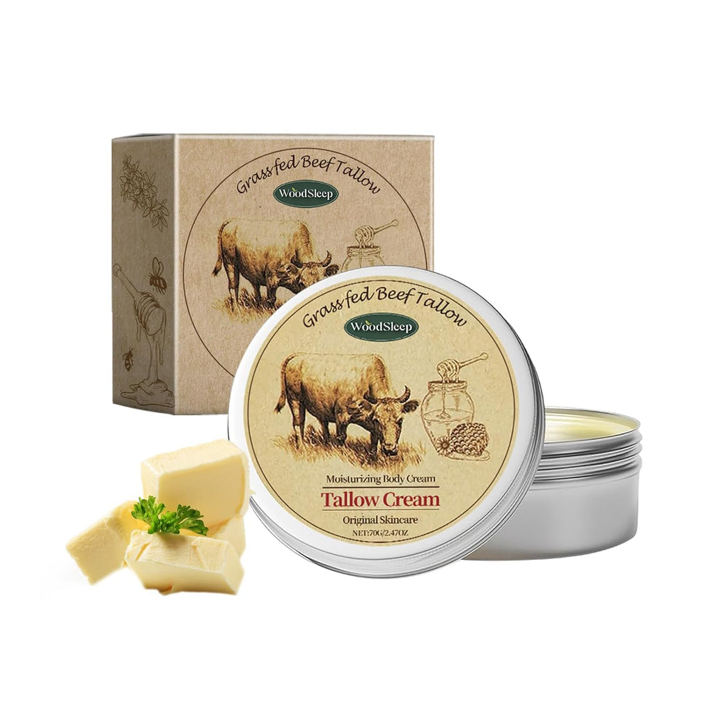 Beef Tallow for Skin, 2.5oz 1Pack Tallow Face Moisturizer, Beef Tallow Balm with Raw Honey Moisturizing Cream for Body Lotion SkinCare