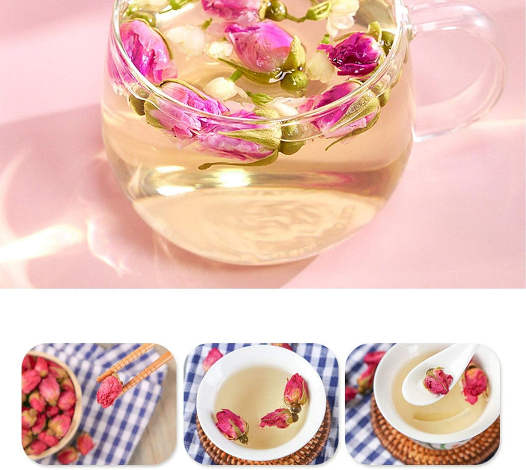 Dried Rose Buds Edible for Tea, Baking, Crafting - Red Rose Buds 3.5oz/100G