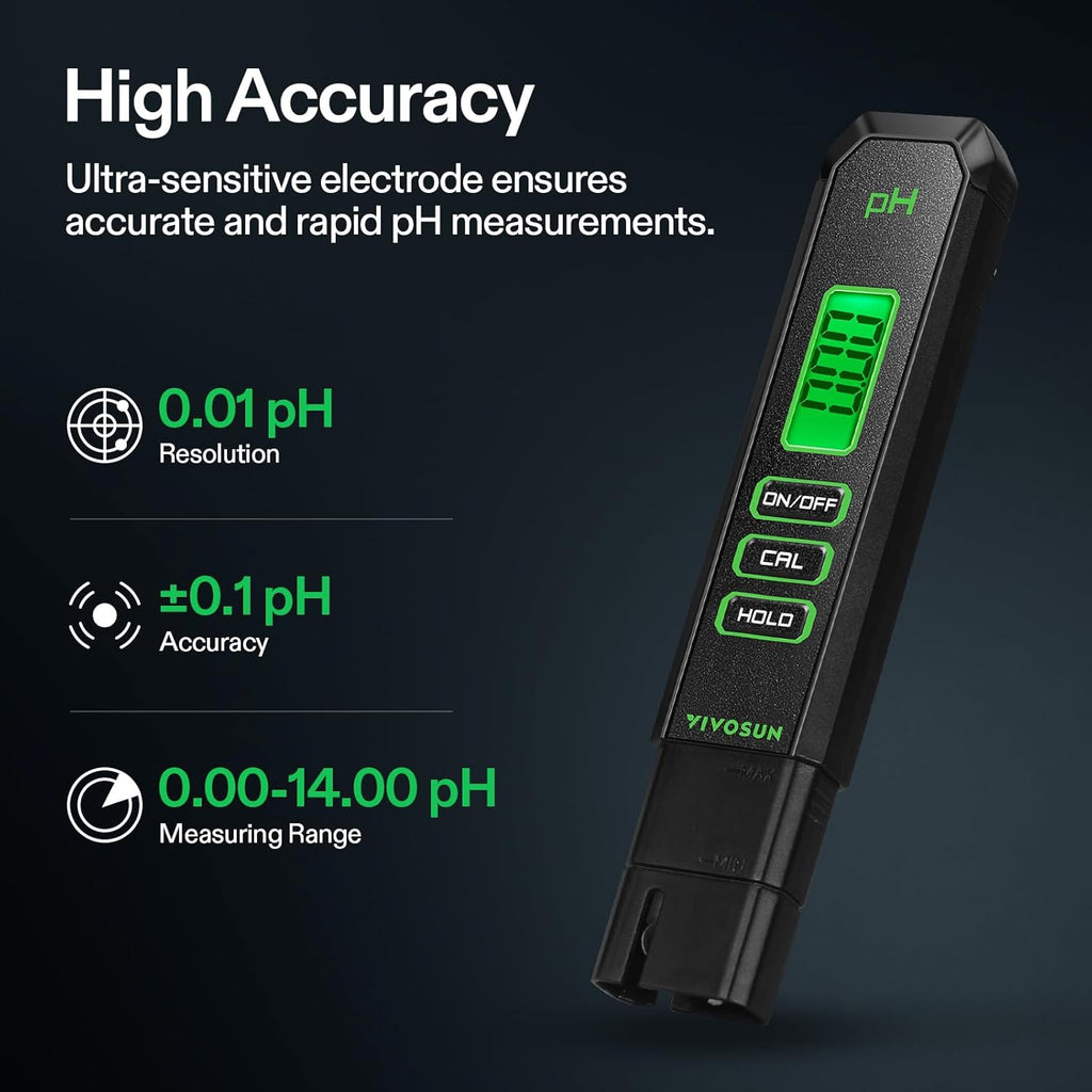 VIVOSUN pH & TDS Water Quality Meter Combo – Digital Water Tester for Drinking Water, Hydroponics, Aquarium & Pool