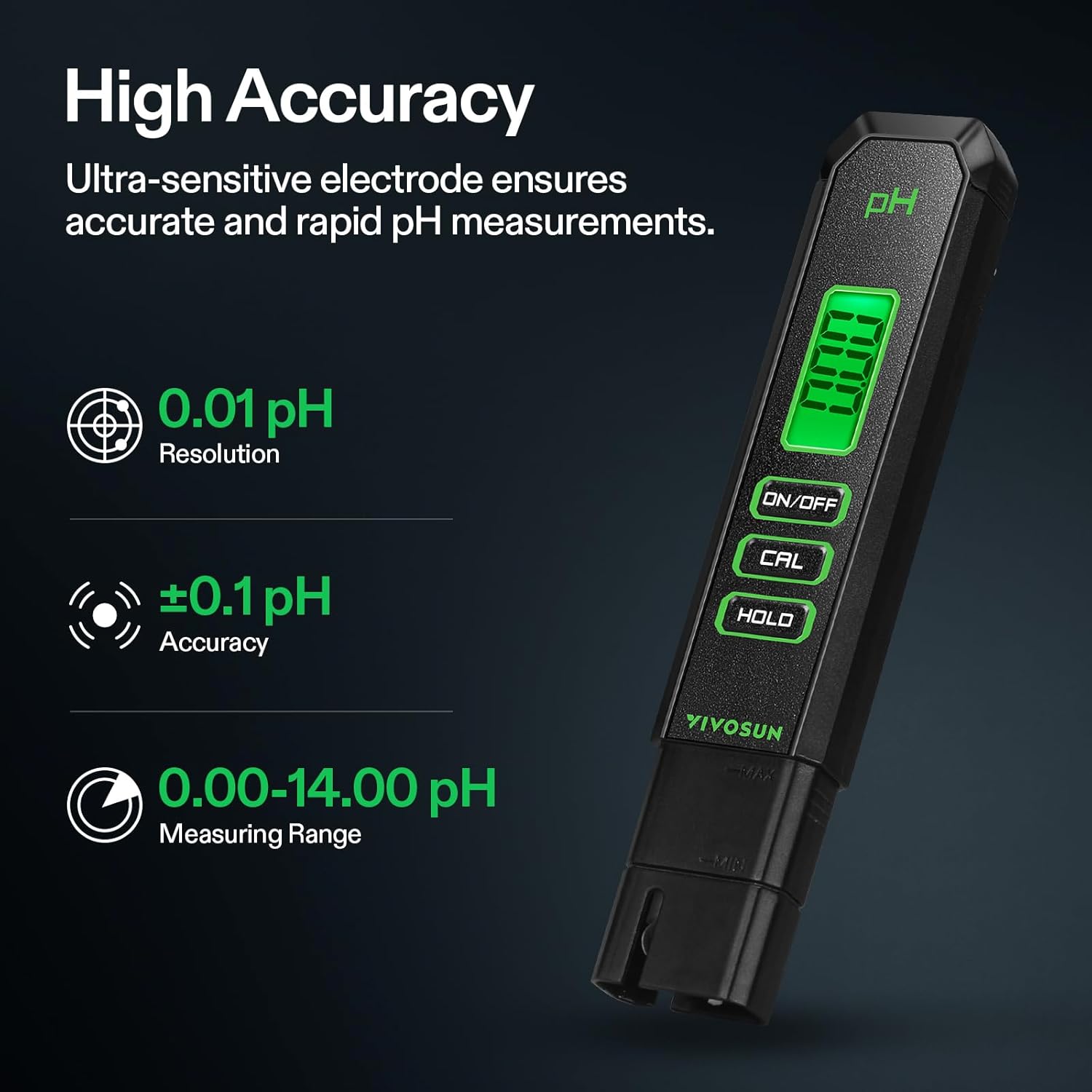 VIVOSUN pH & TDS Water Quality Meter Combo – Digital Water Tester for Drinking Water, Hydroponics, Aquarium & Pool