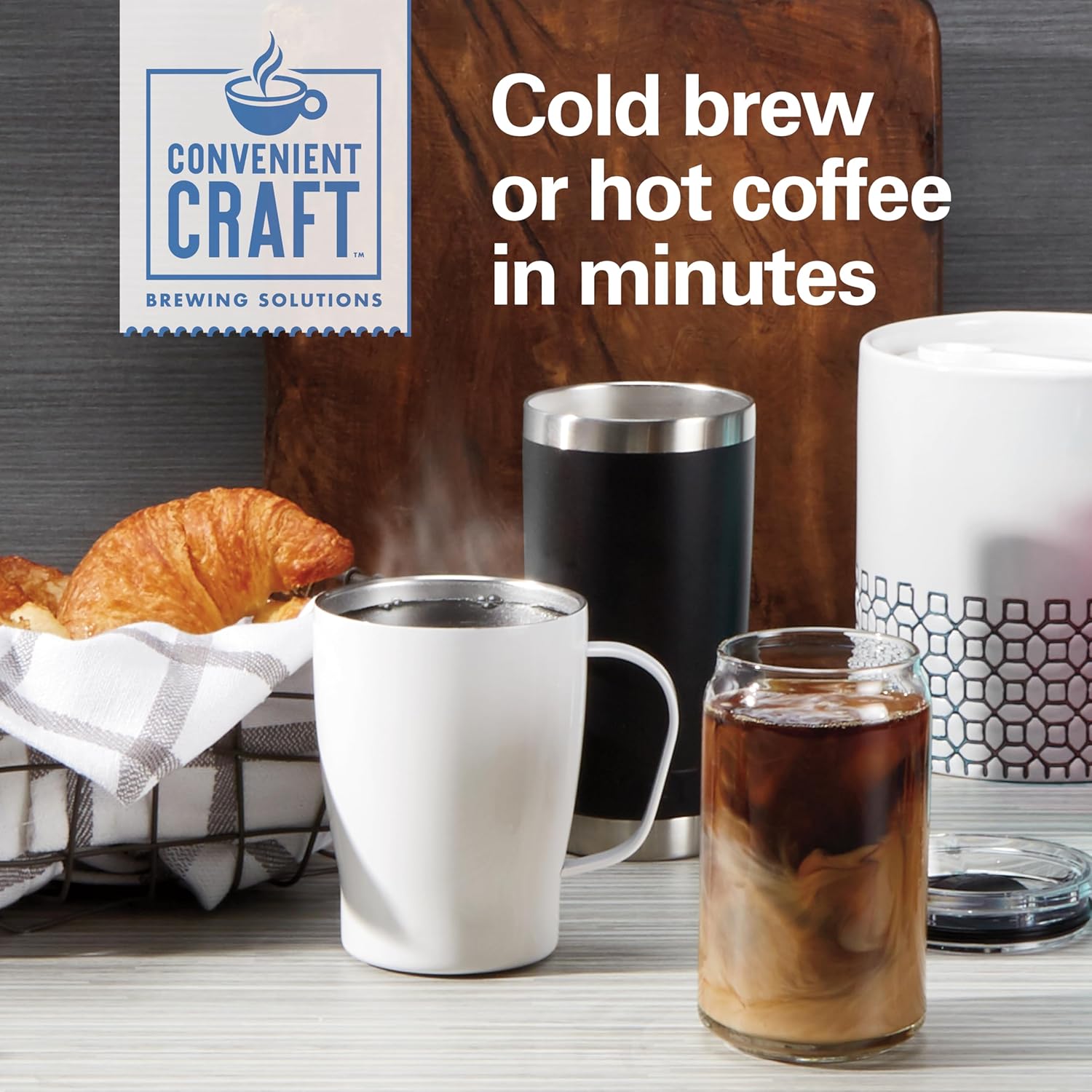 Hamilton Beach 42501 Convenient Craft Rapid Cold Brew and Hot Coffee Maker 16 oz. Capacity Single Serve Grounds Brewer, Black