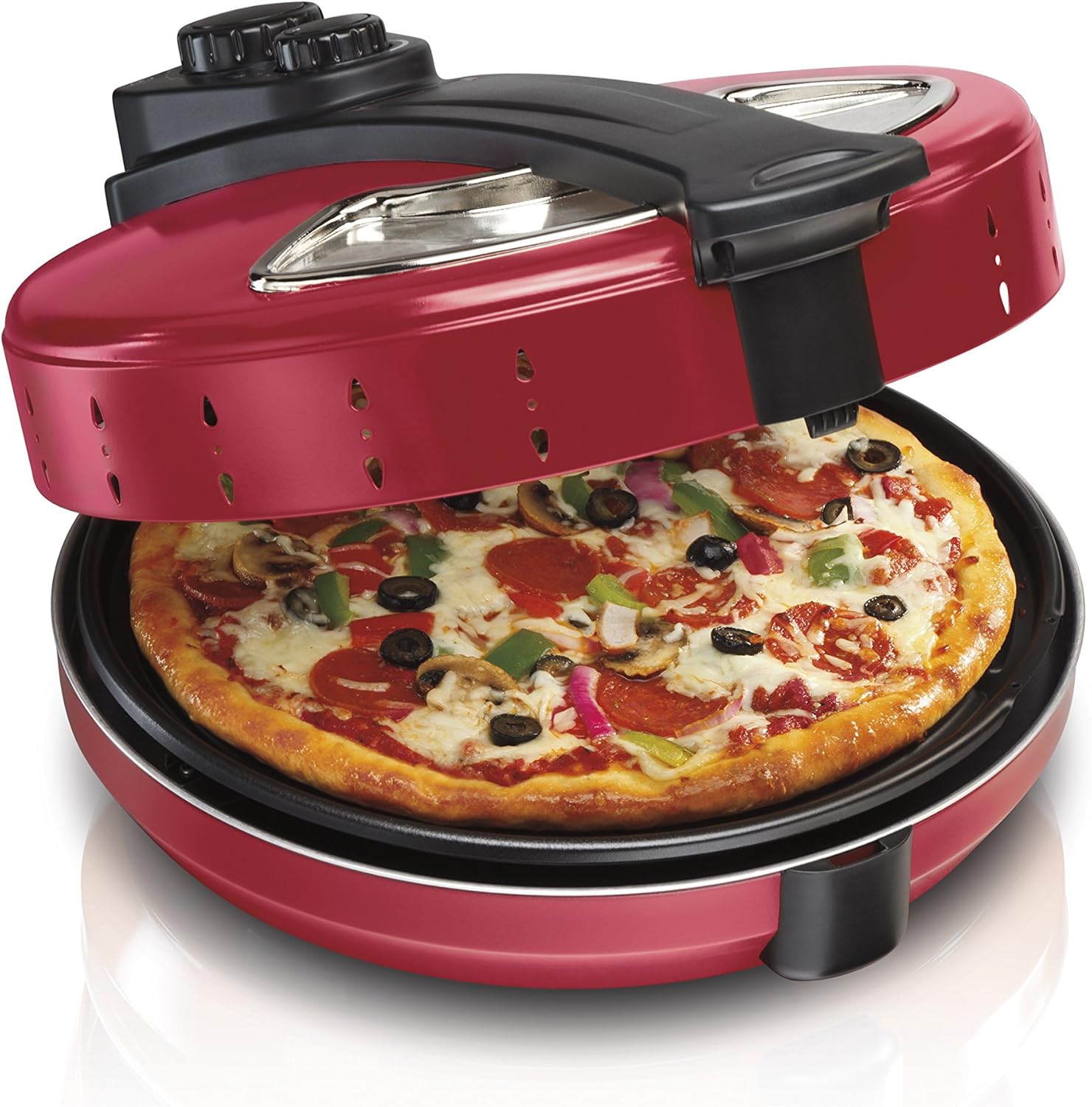 Hamilton Beach 31700 Pizza Maker, 12 Inch Pizza Cooker, Red