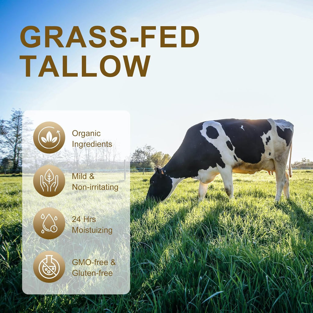 Beef Tallow for Skin, 2.5oz 1Pack Tallow Face Moisturizer, Beef Tallow Balm with Raw Honey Moisturizing Cream for Body Lotion SkinCare