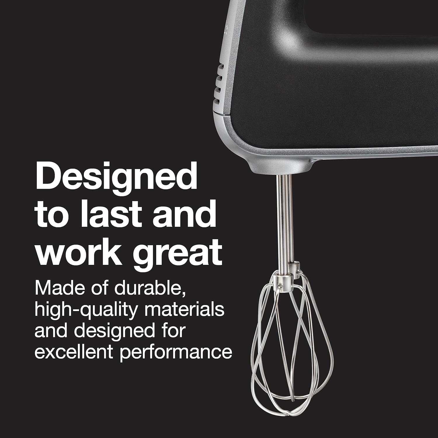 Proctor-silex Hand Mixer, 5 Speeds Plus Boost, 1.3 Amp Dc Motor, Black and Silver, 62501