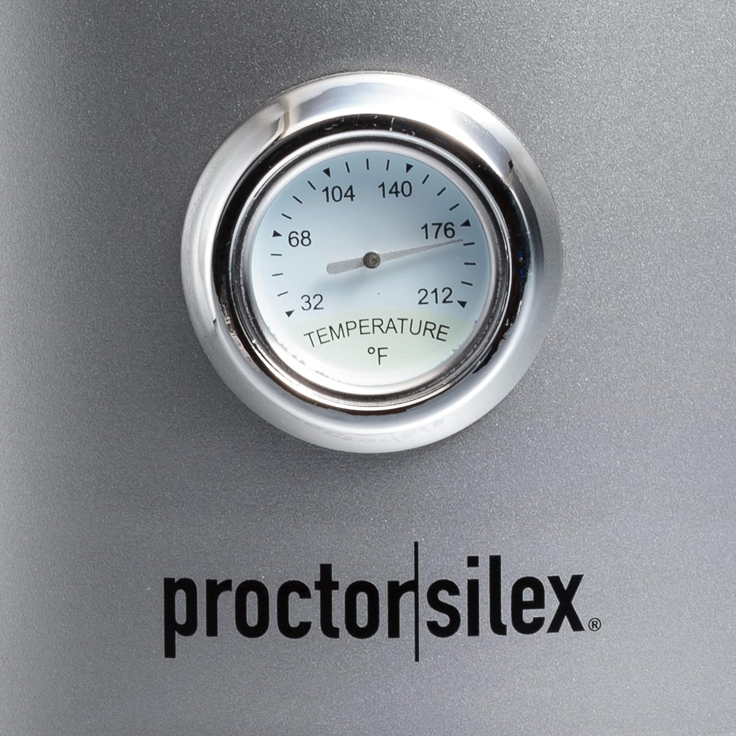 Proctor Silex Electric Dome Kettle, 1.7 Liter Capacity, Temperature Gauge, Stainless Steel, 41035C Grey