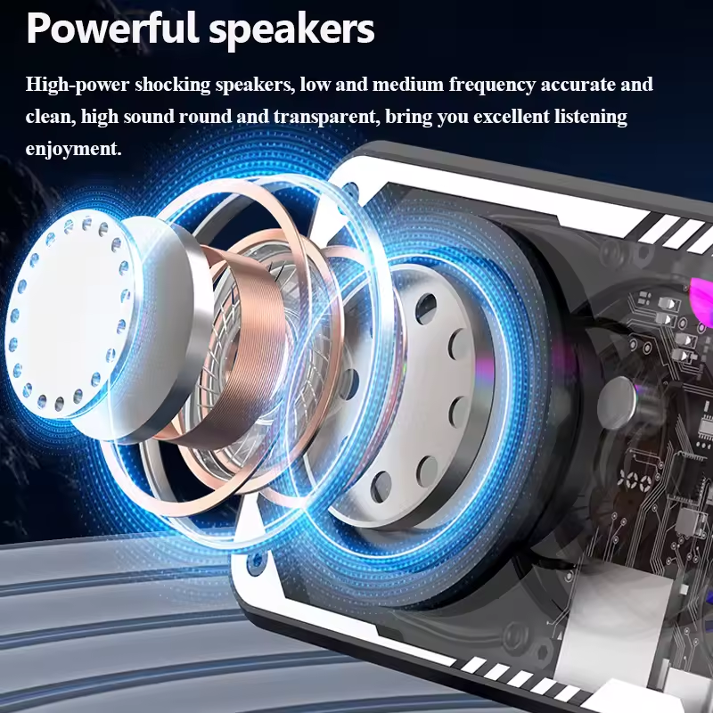 Mini Transparent Bluetooth Speaker – Portable Wireless Speaker with RGB Lights, Bluetooth 5.3, TF Card & MP3 Player