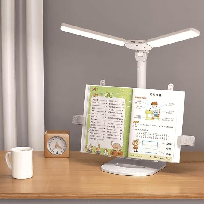 LAVI Rechargeable lamp with Dual Tumbler Clock with Temperature & Date Double Lamp Heads Phone Stand Function 2000 mAh Battery for Study/Office Work