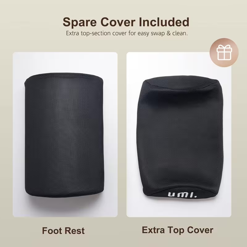 Ergonomic Adjustable Footrest Cushion with Memory Foam – Under Desk Foot Stool for Office, Home & Travel